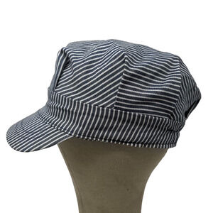 Imaginerium Boys Train Conductor Hat Blue White Striped 2008 Toys R' Us